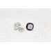 Women's 925 Sterling Silver Ear Studs Earring black enamel zircon stone P 562